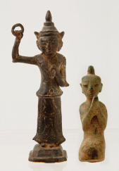 Antique Burmese Standing and Kneeling Figures