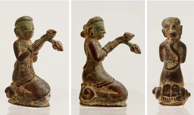 Antique Burmese Bronze Kneeling Devotee