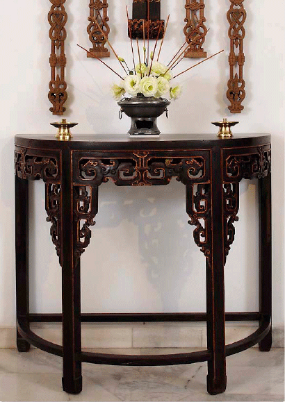 Antique CHinese Half-Moon Table