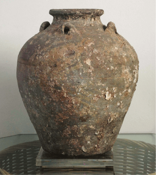 Chinese Stoneware Jar Salvaged from Ship Wreck