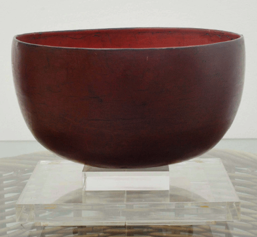 Burmese Burgandy Red Lacquer Alms Bowl