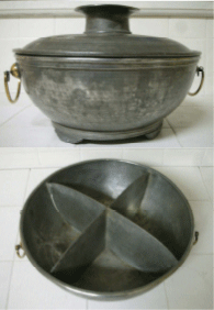 Antique Chinese Pewter Serving Dish