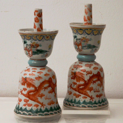 Fine Porcelain Chinese Oil Lamps