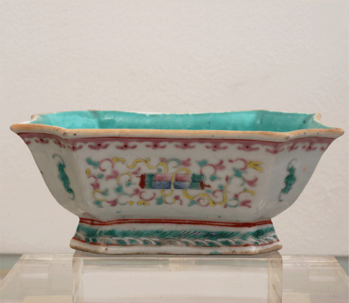 Antique Chinese Bowl with Pastel Motifs