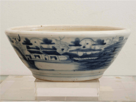 Blue and White Chinese Porcelain Mortar