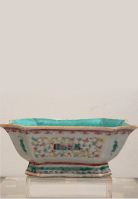 Chinese Polychrome Oblong Bowl