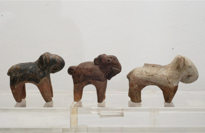 Three Ancient Thai Ceramic Elephants