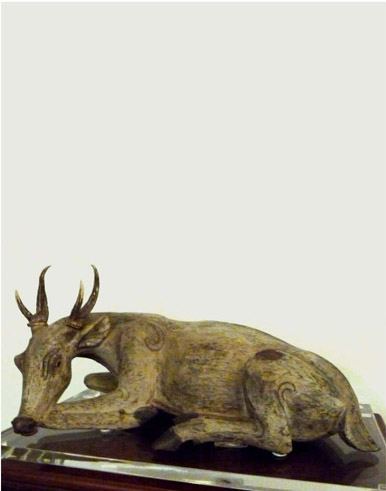 Wooden Balinese Resting Deer