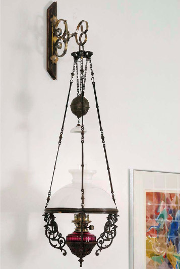 A James Hinks Hanging Oil Lamp