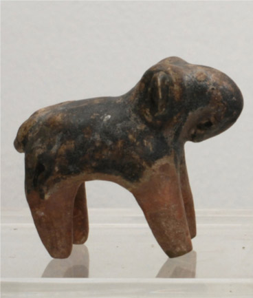 Ancient Thai Ceramic Elephant With Dark Brown Glaze