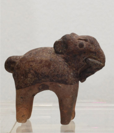 Ancient Thai Ceramic Elephant With Light Brown Glaze